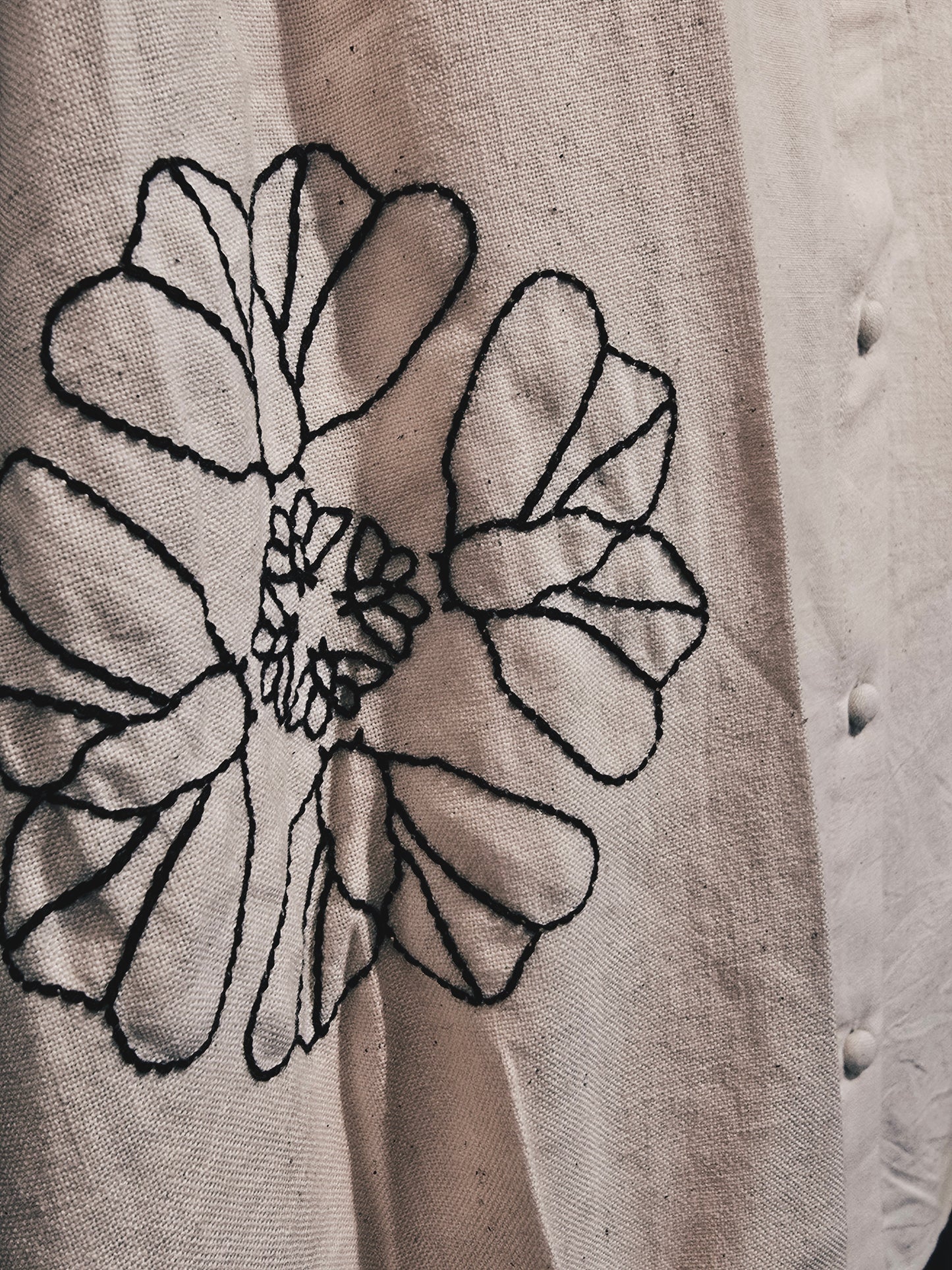 BLUS Naturvit Brodyr Blomma Handvävd bomull