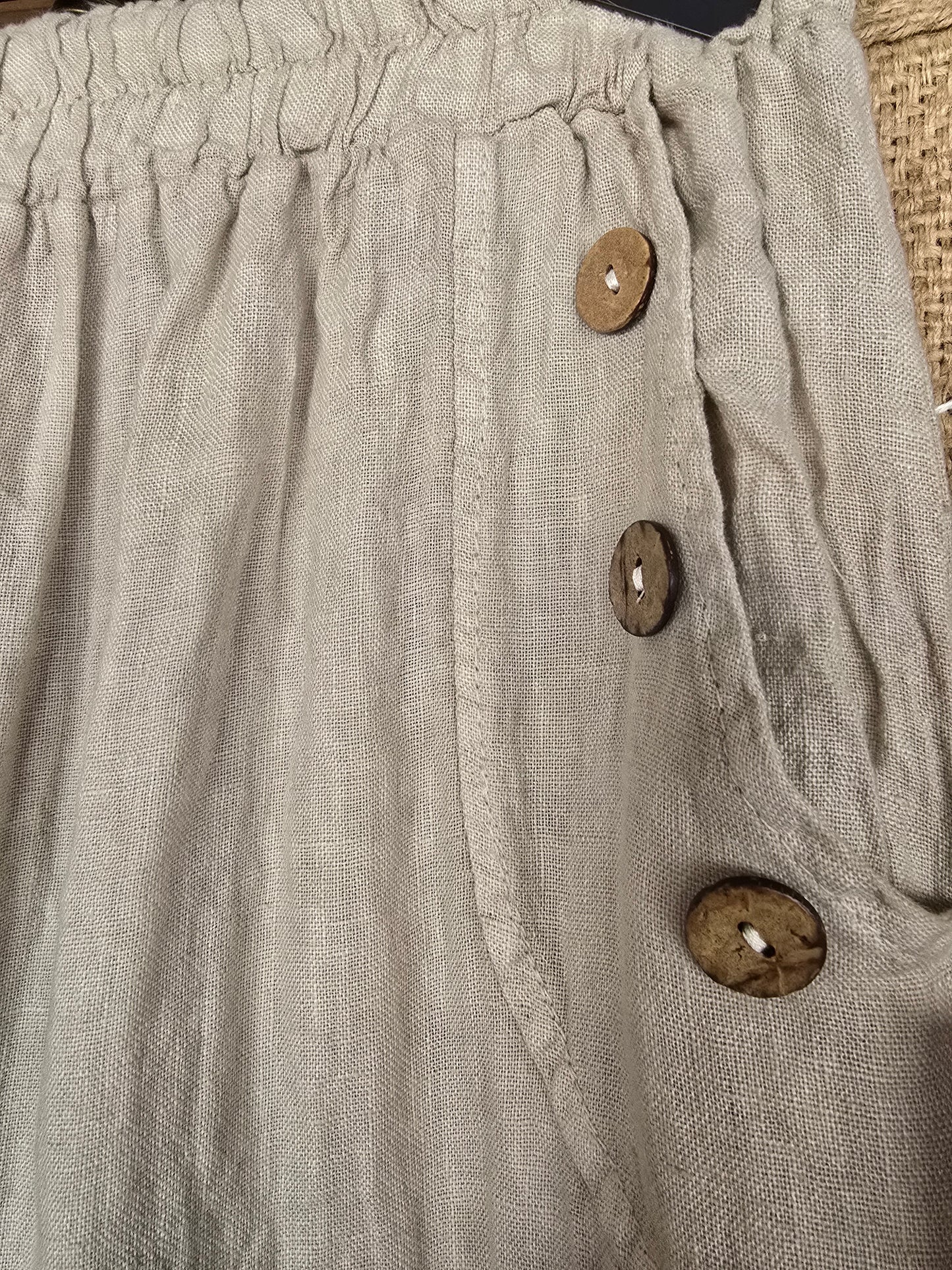 LINNEBYXA Beige Träknappar