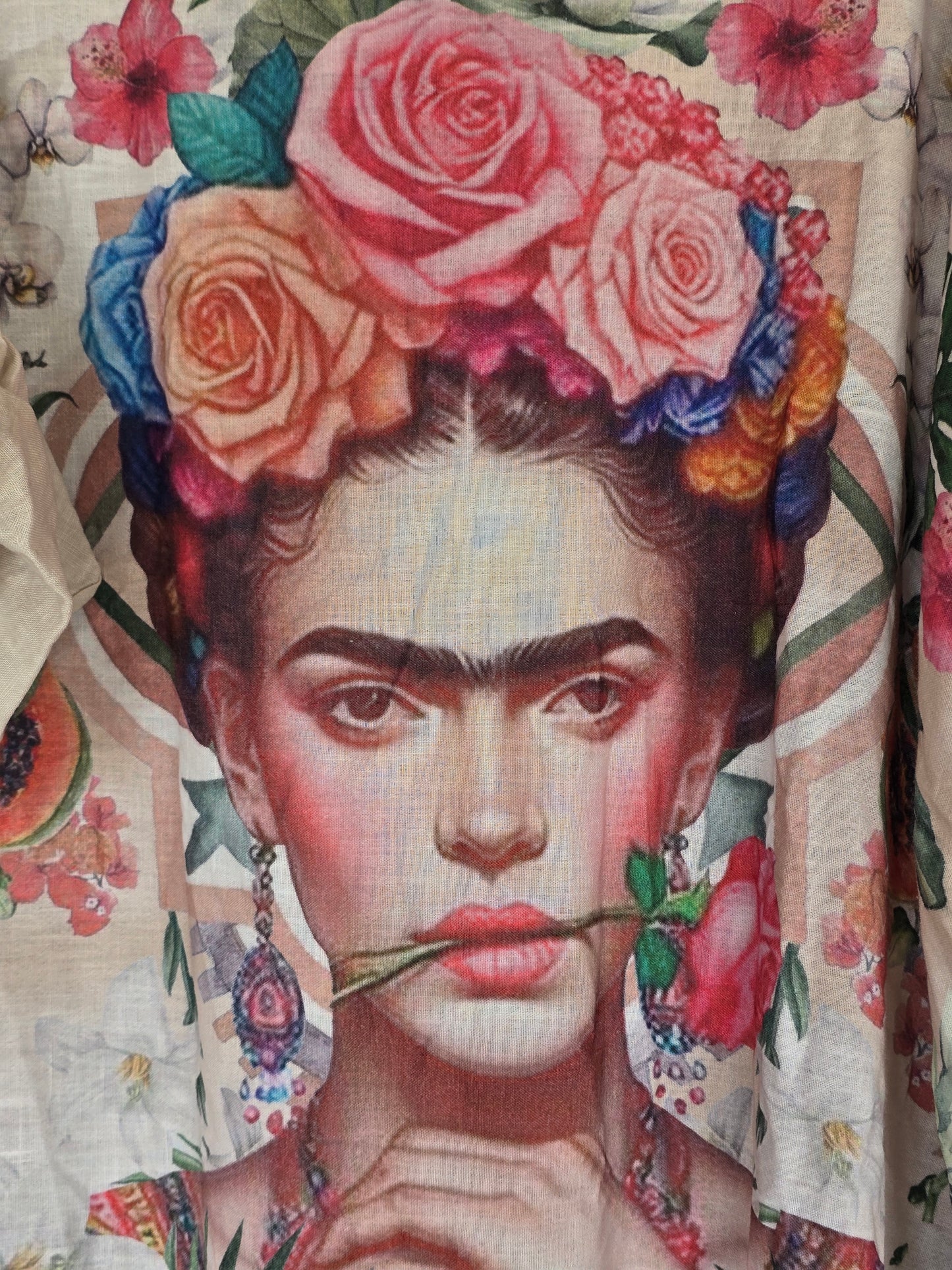 LINNESKJORTA Kahlo Green Oversize