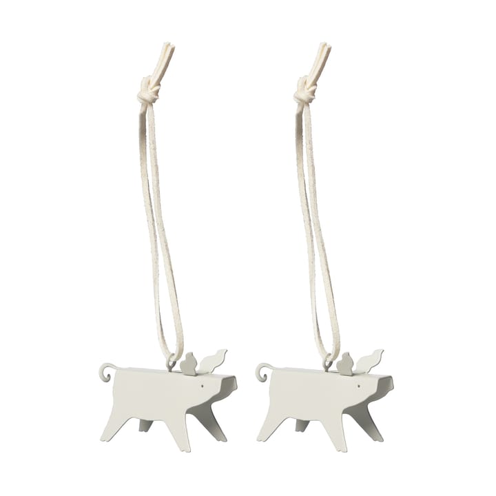 JULHÄNGE Gris Liten Vit 2-pack
