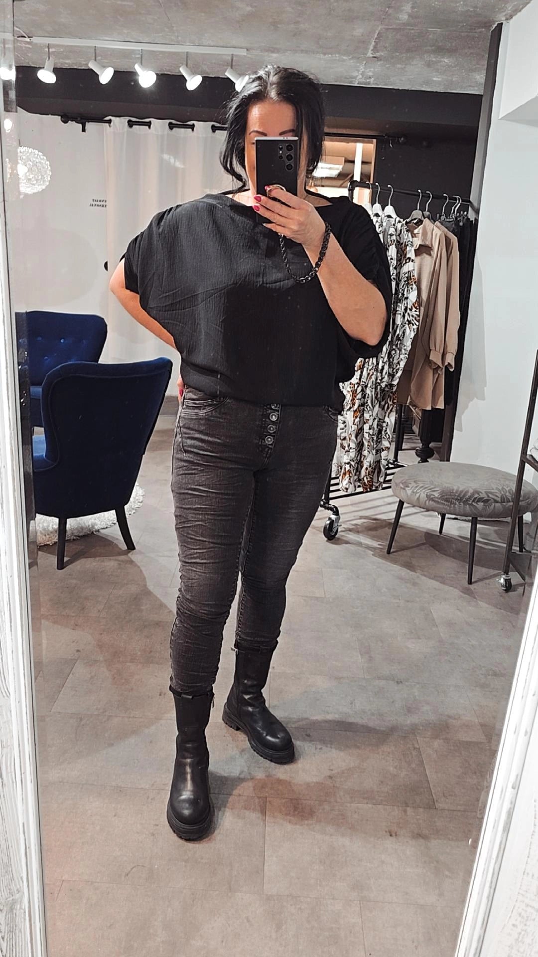 JEANS Knappgylf Mörkgrå Toxik