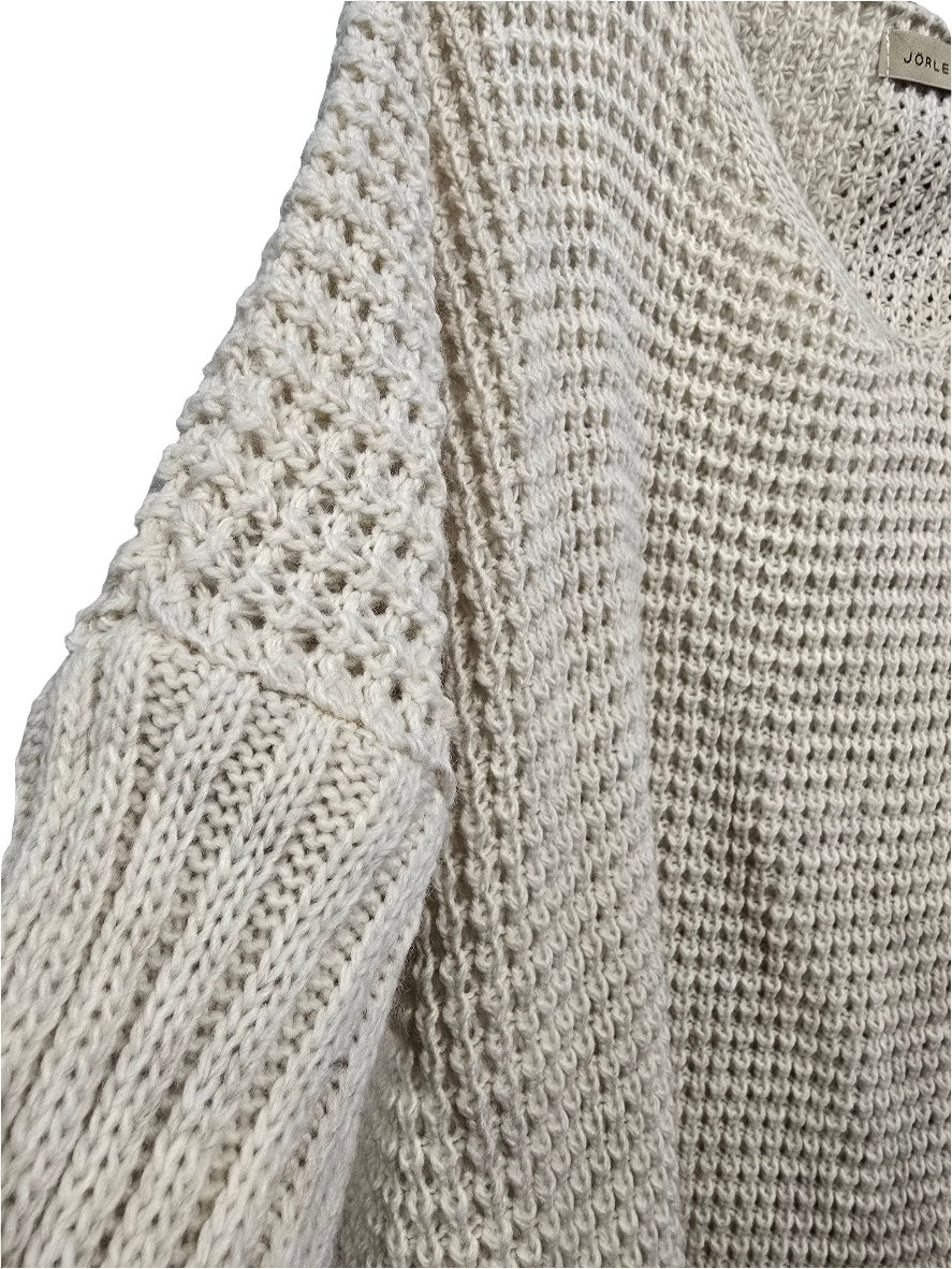 STICKAD TRÖJA Beige V-hals