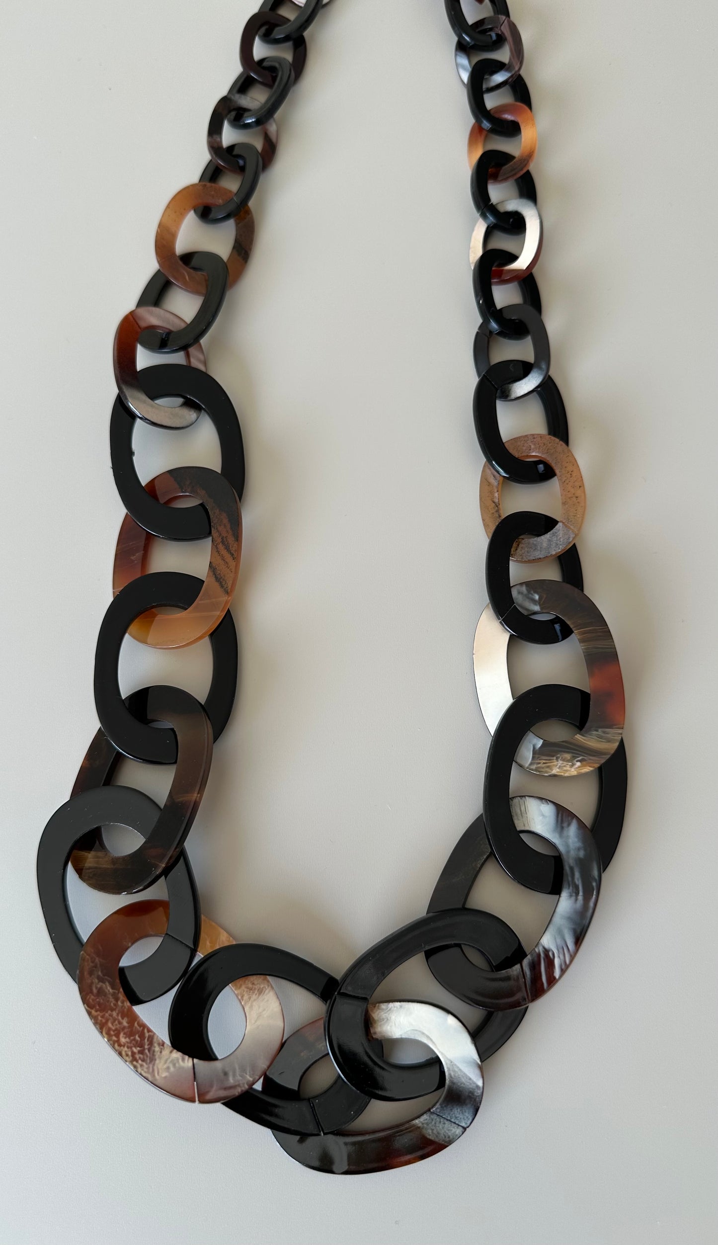 HALSBAND Acetat Svart/Beige/Brun 90 cm
