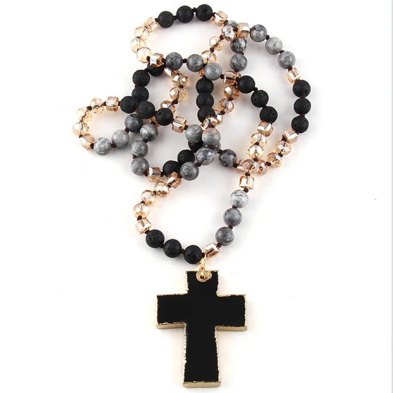 HALSBAND Kors Svart
