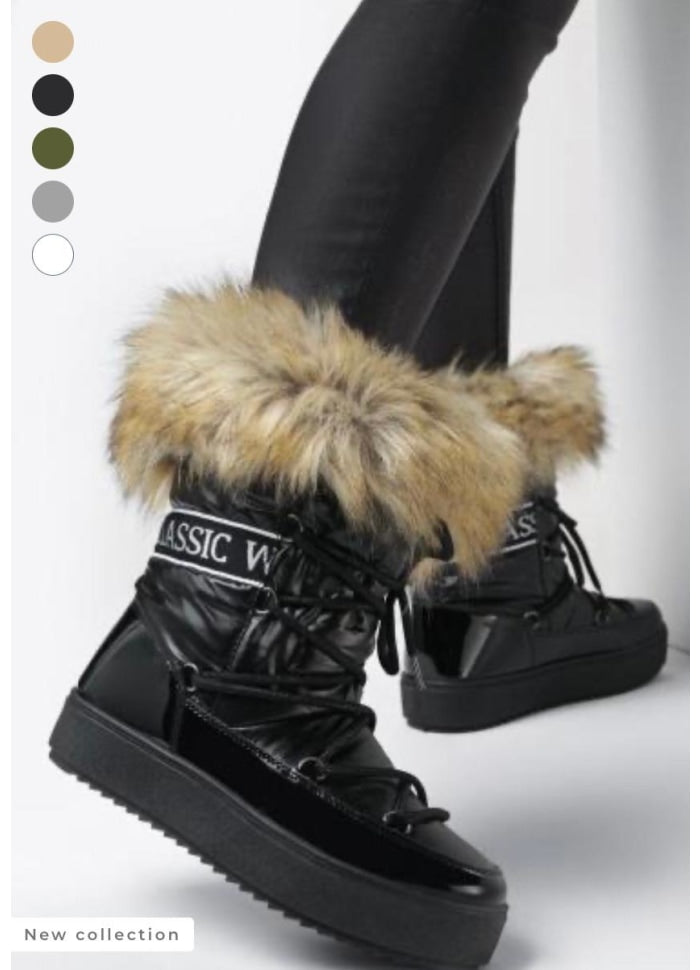 BOOTS fluffy svart