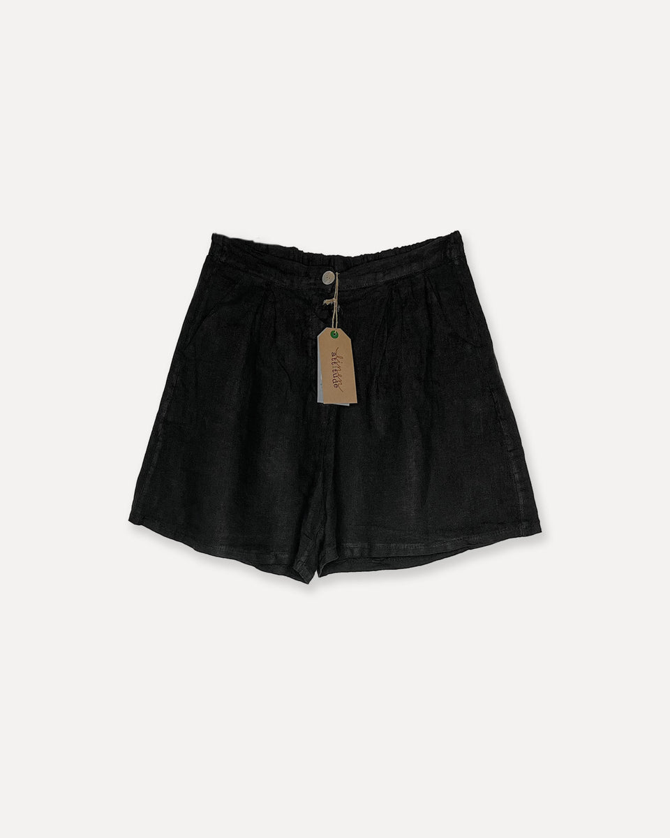 CITYSHORTS Linne Svart
