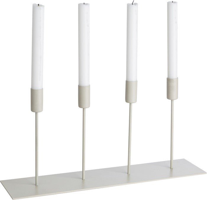 ERNST LJUSSTAKE metall 4 ljus beige