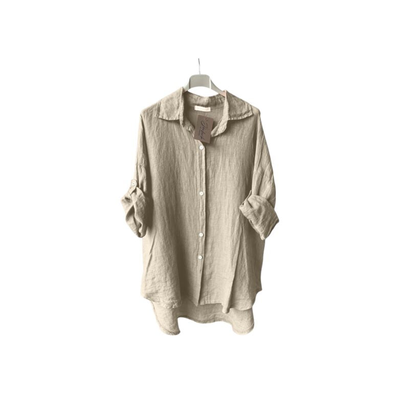 LINNESKJORTA Felicia Beige