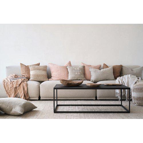 KUDDFODRAL Linne Rosa/sand 50x50