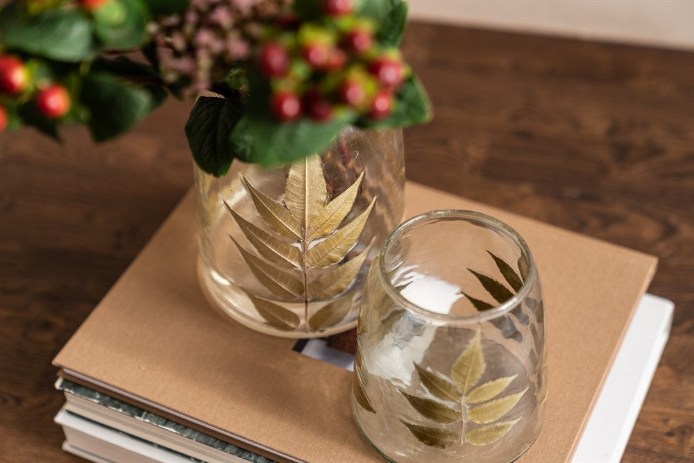 LJUSLYKTA/VAS blad i glas