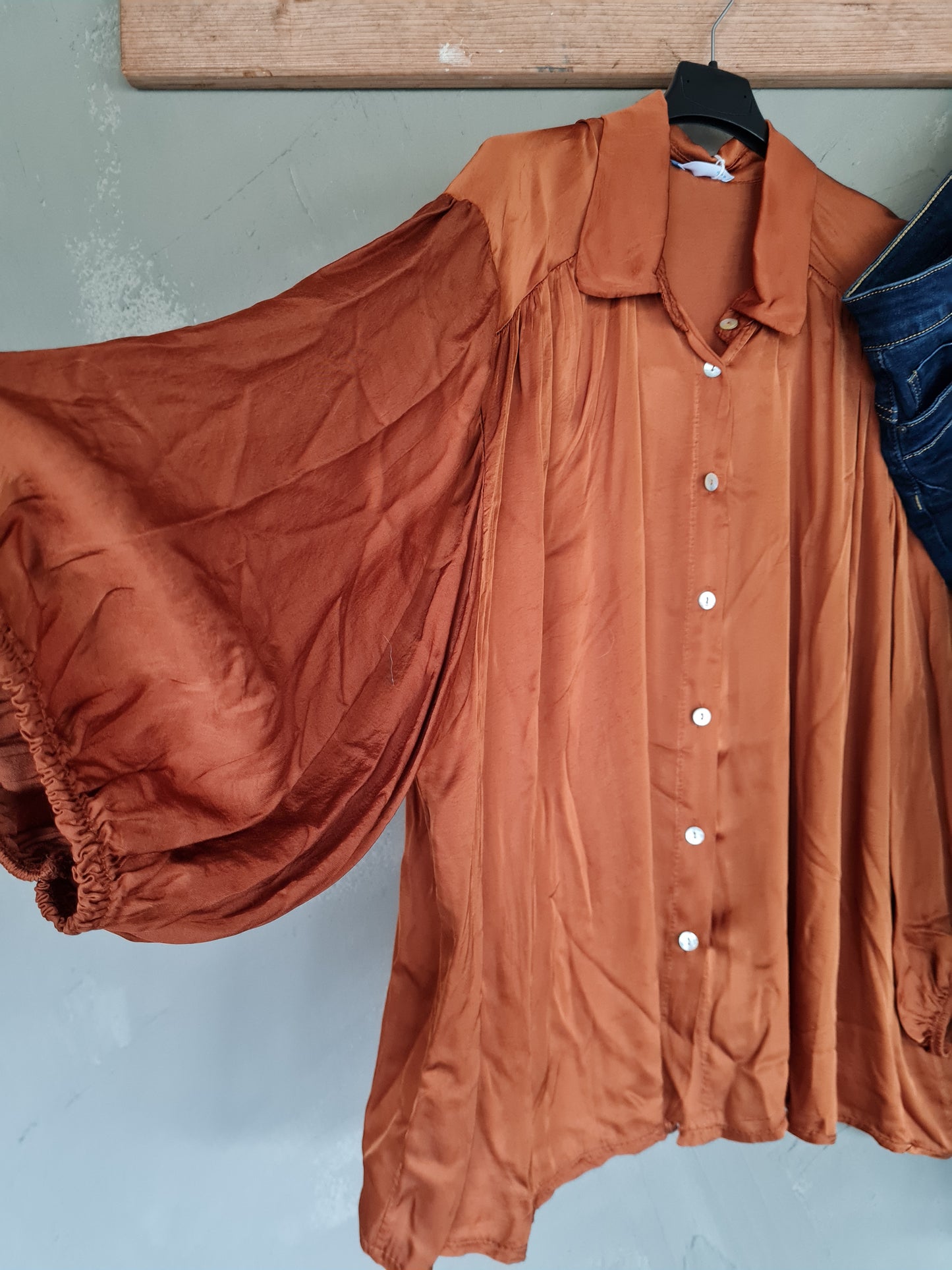 SKJORTA orange/blank