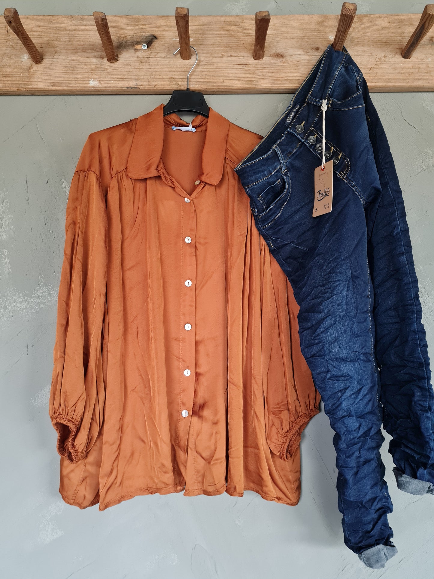 SKJORTA orange/blank