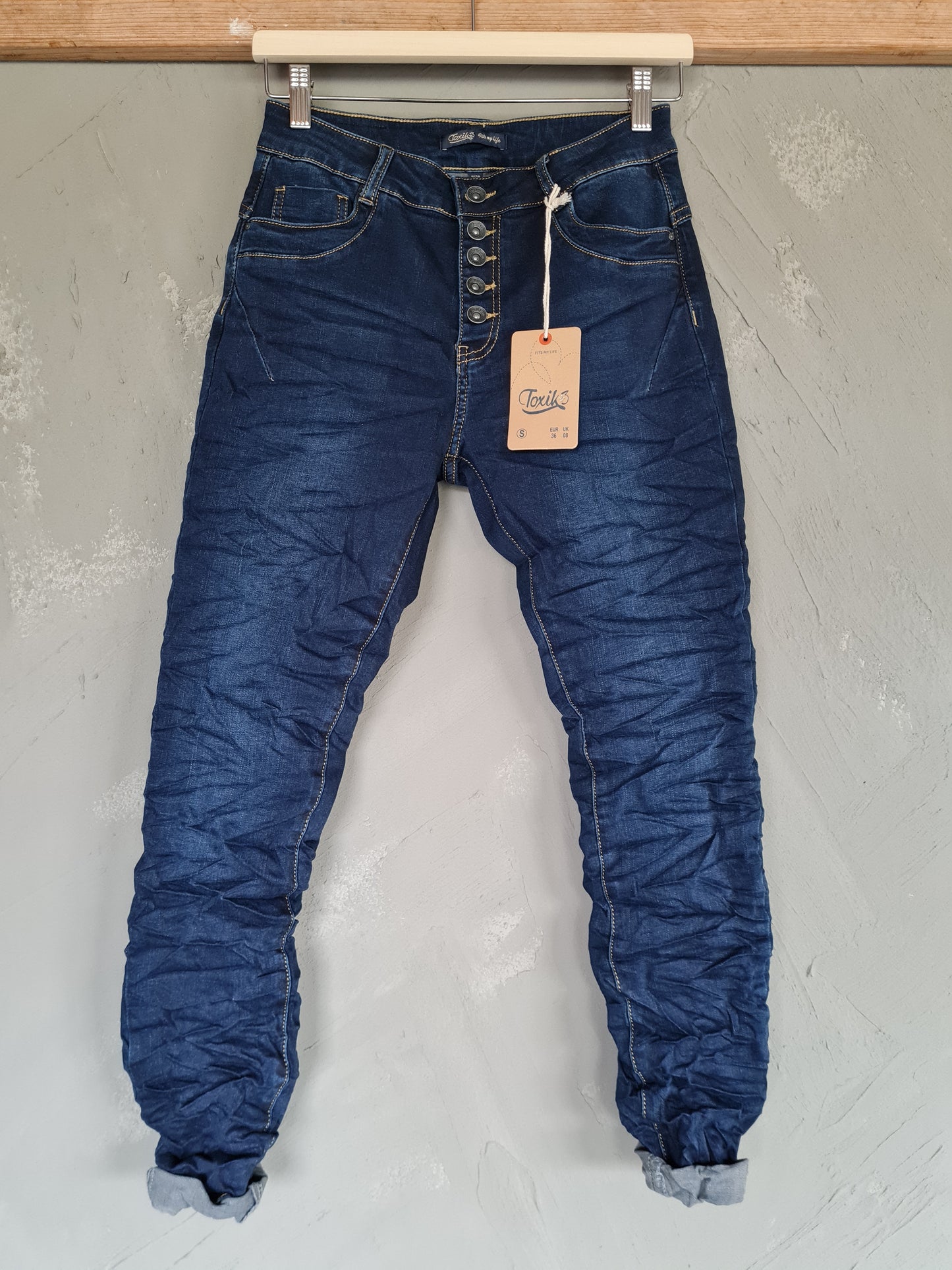 JEANS Knappgylf Mörkblå Toxik