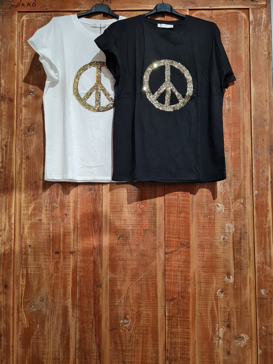 T-SHIRT Peace Svart