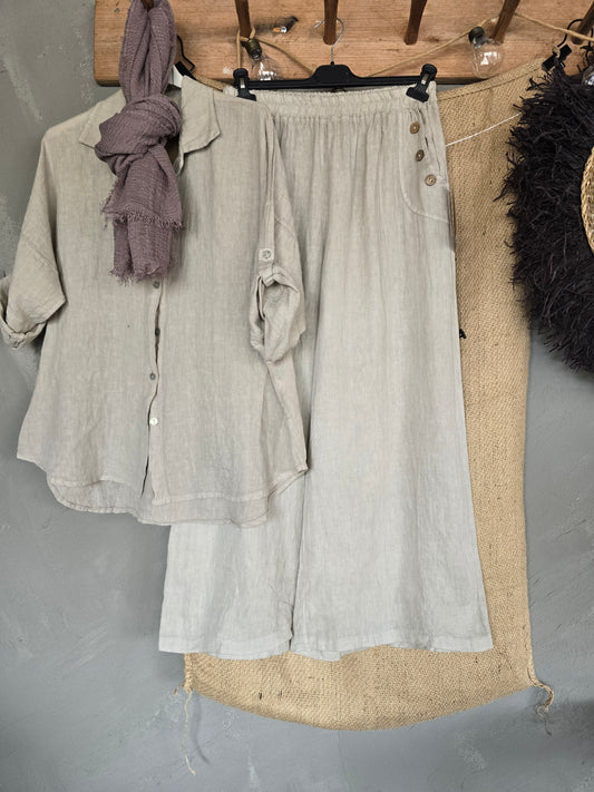 LINNEBYXA Beige Träknappar
