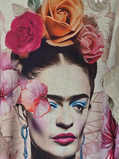 LINNESKJORTA Kahlo Red Oversize