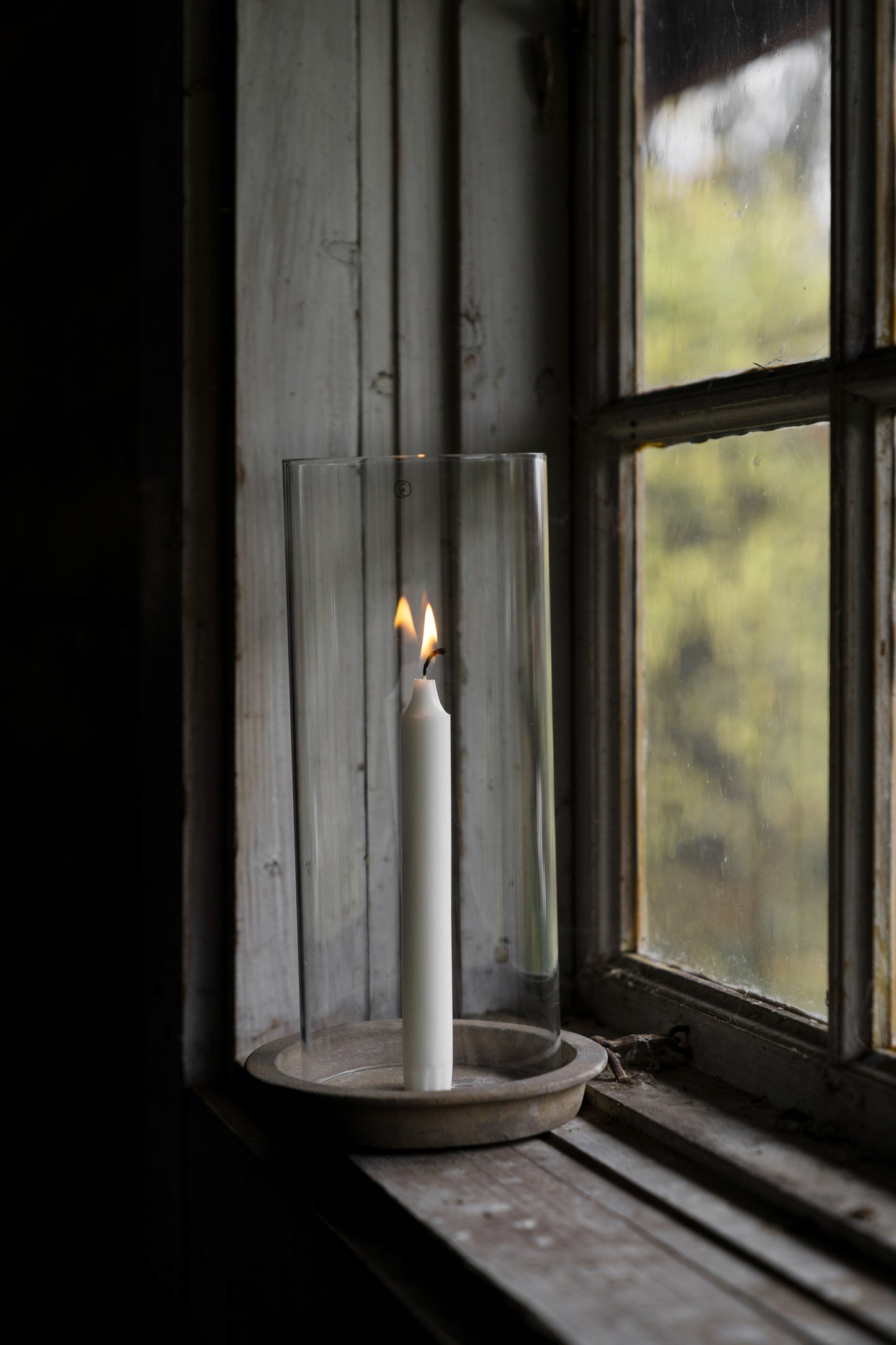 LJUSLYKTA terracotta/glascylinder h30 cm ERNST (inkommer februari -26)