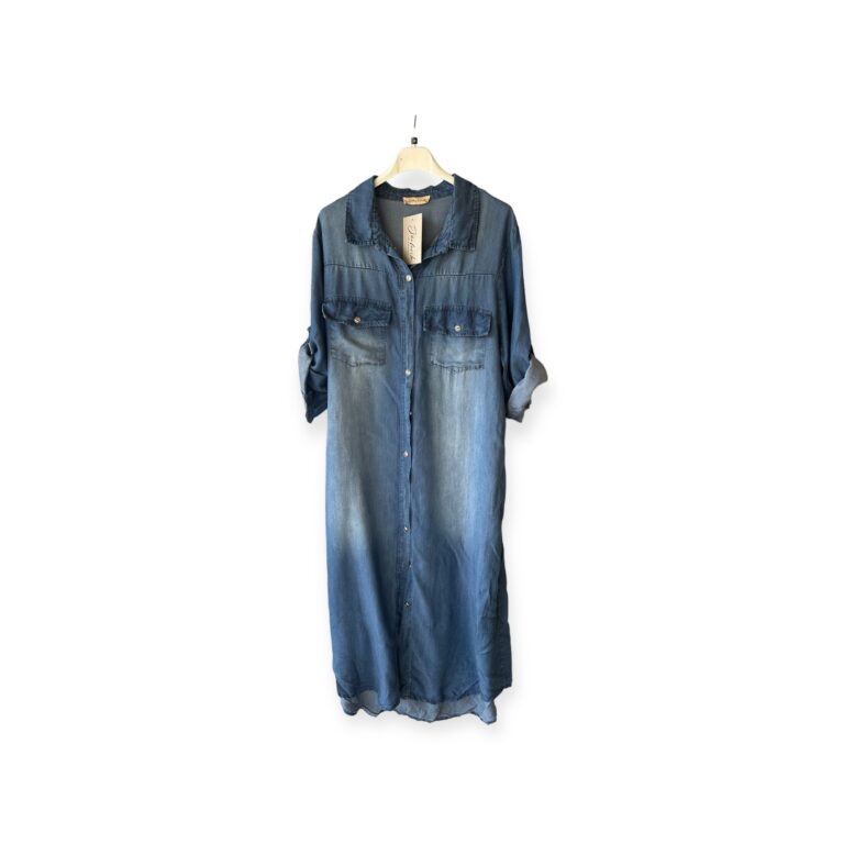 JEANSKLÄNNING Mörk tvätt Lyocell
