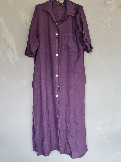 LINNEKLÄNNING purple