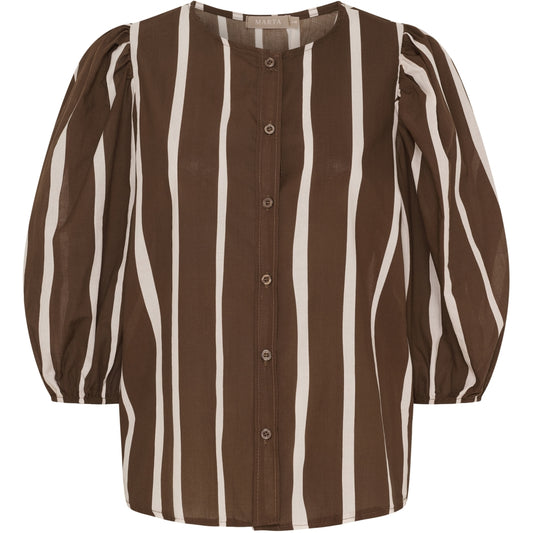 BLUS Randig Brun/vit