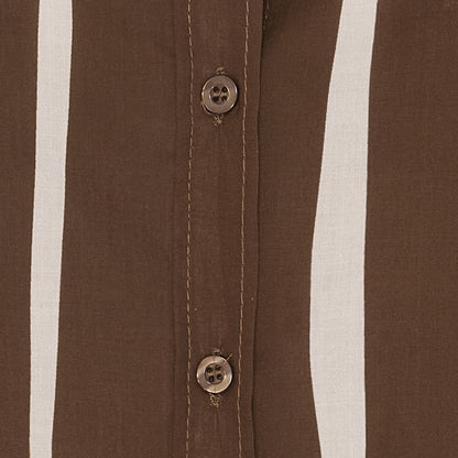 BLUS Randig Brun/vit