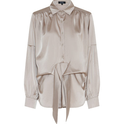 BLUS med knyt Champagne