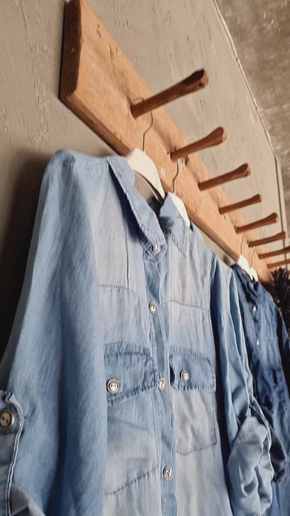 JEANSKLÄNNING Ljus tvätt Lyocell
