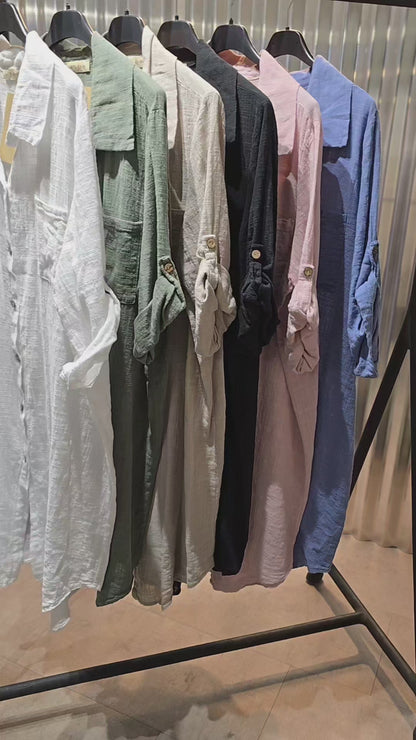 BOMULLSSKJORTA Beige Linnestruktur