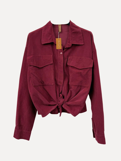 SKJORTA Babycord Wine