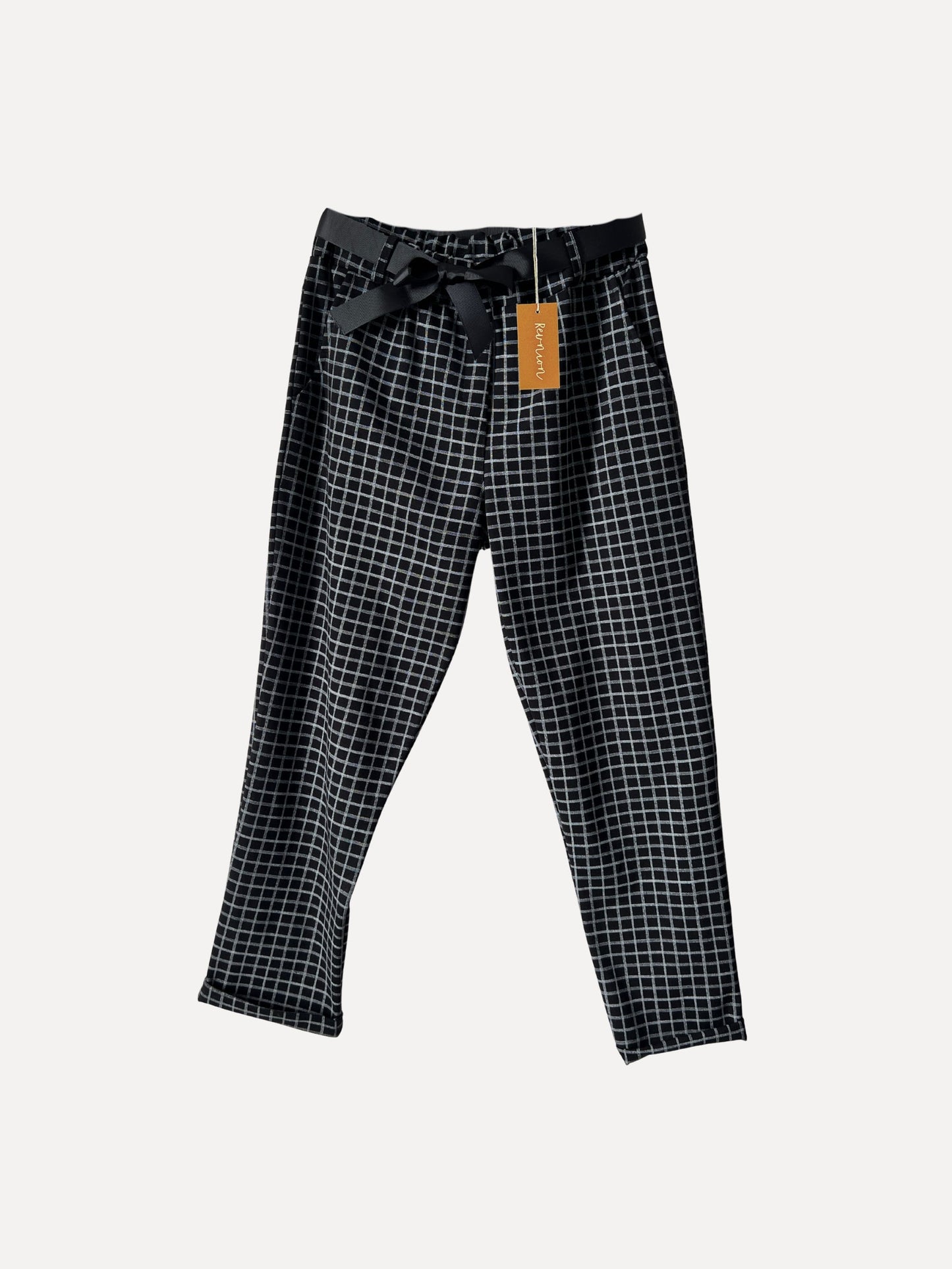 STRETCHBYXA Rutig Svart