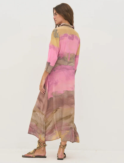 KLÄNNING Dana Rosa/beige/brun