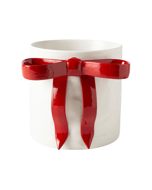 KRUKA Rosett Creme/röd Keramik (HÄMTAS I BUTIK)