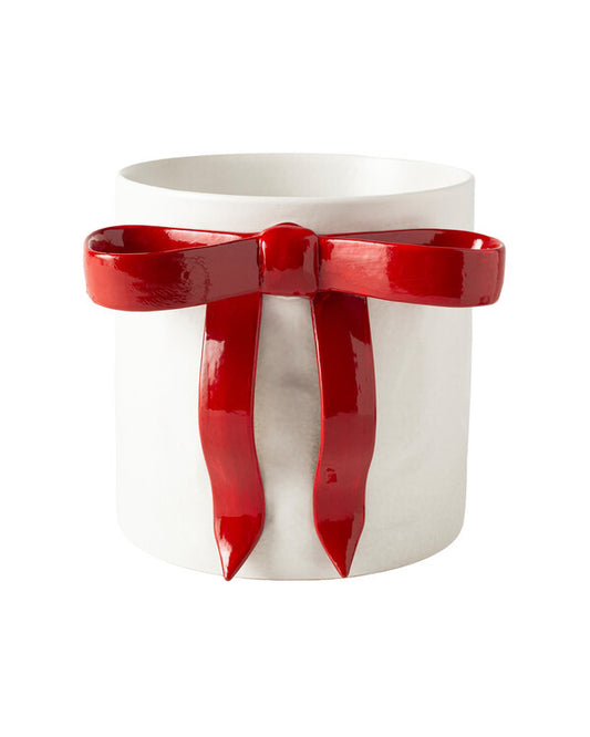 KRUKA Rosett Creme/röd Keramik (HÄMTAS I BUTIK)