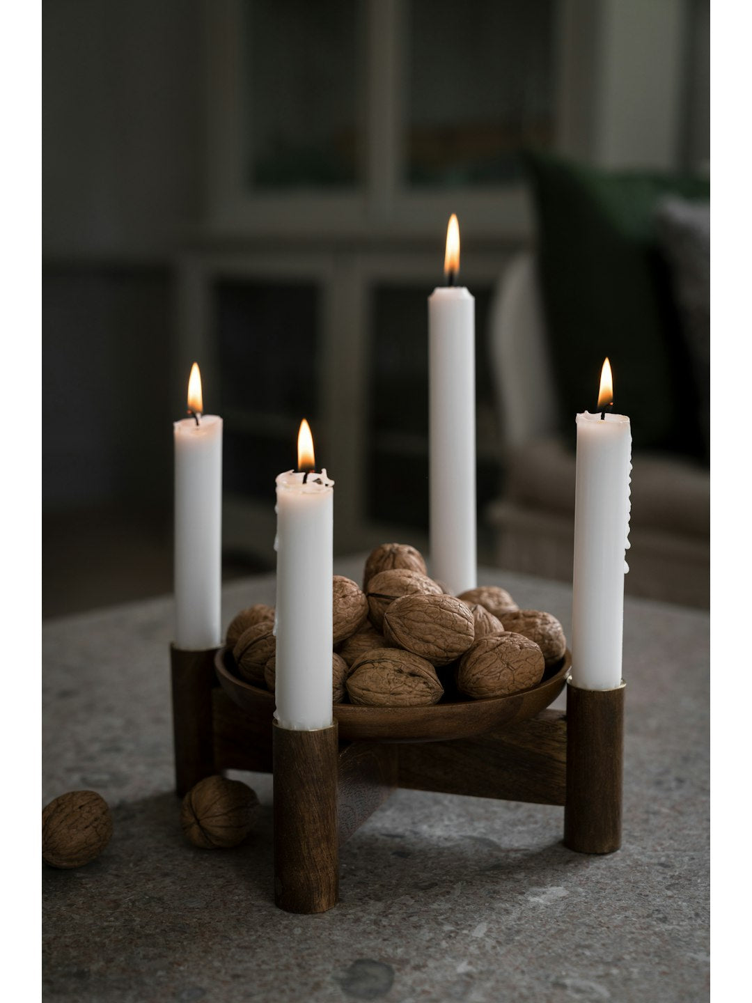 ERNST Adventsljusstake MÖRKT TRÄ