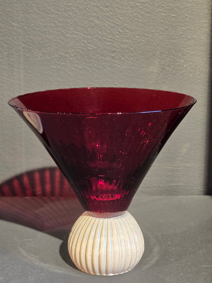 COCKTAILGLAS Röd/creme