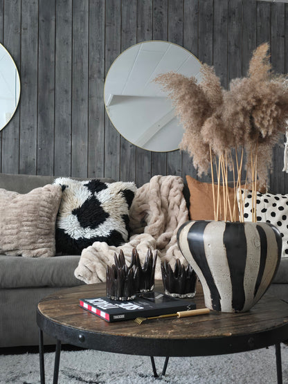 KUDDFODRAL Ull svart/beige/natur