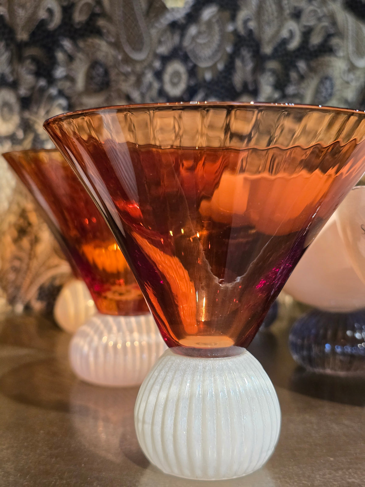 COCKTAILGLAS Brown/creme