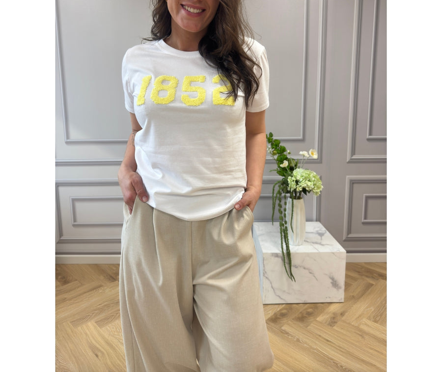 T-SHIRT 1852 MdcAlvera Vit/Gul