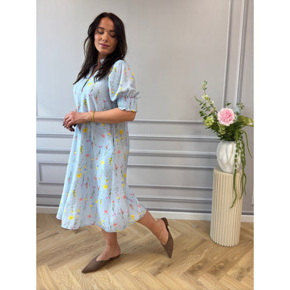 KLÄNNING Lauren Ljusblå blommig