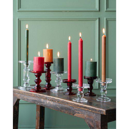 LJUSSTAKE Glas Röd 2/set