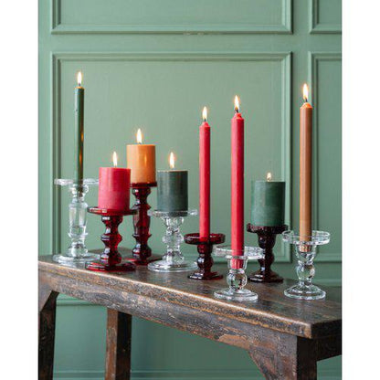 LJUSSTAKE Glas Röd 2/set