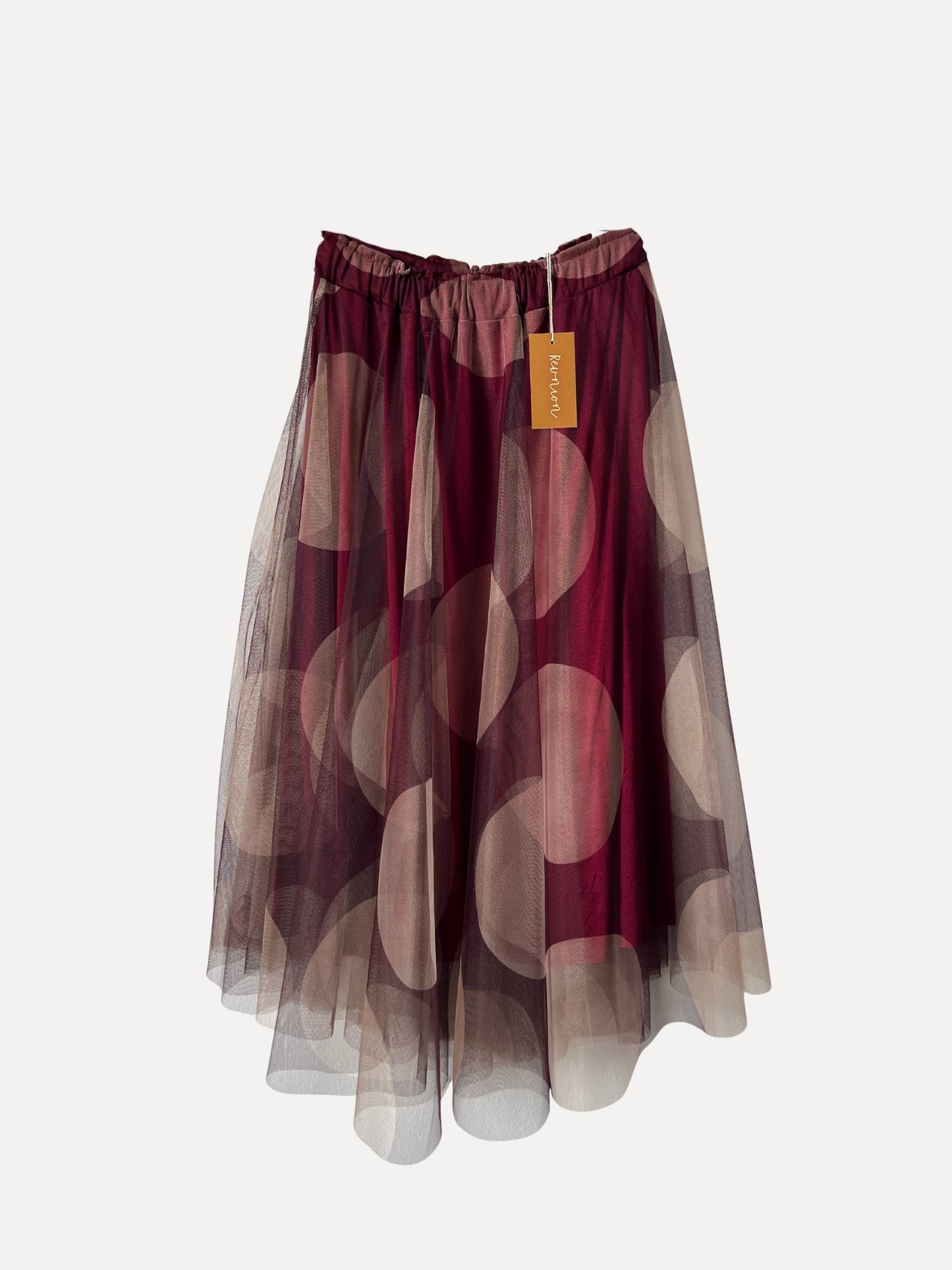 TYLLKJOL Big dots Vinröd/beige