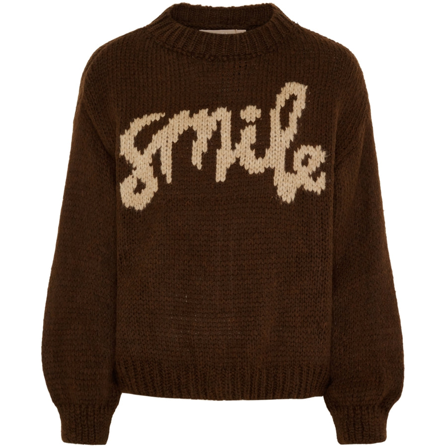STICKAD TRÖJA Smile Brun