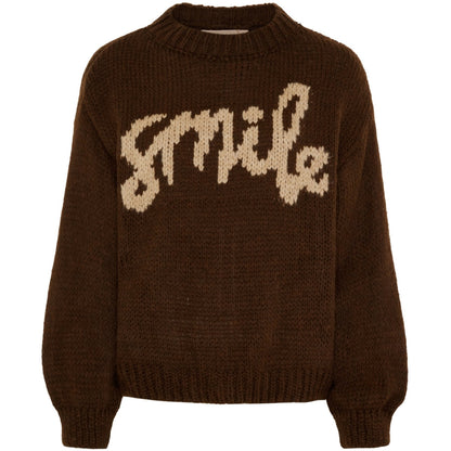 STICKAD TRÖJA Smile Brun