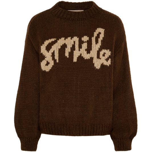 STICKAD TRÖJA Smile Brun