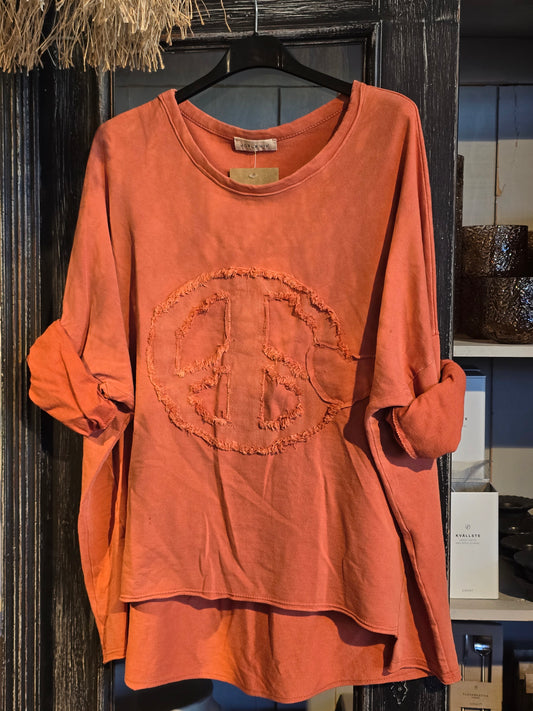 TRÖJA Peace Burnt orange